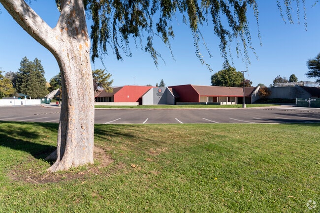 The parking lot of Stratford School in San Jose, California.