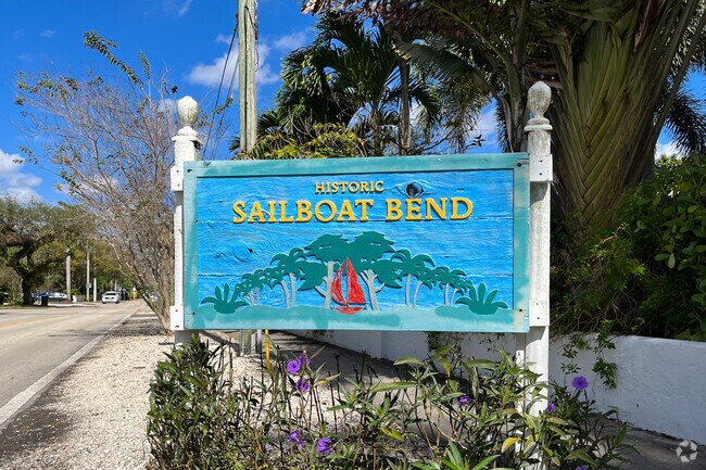 Signage for the historic Sailboat Bend.