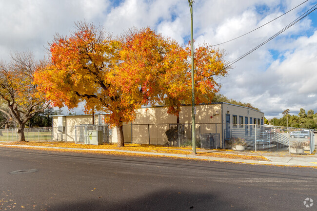 A view of the Noble Elementary School buildings from across the street.