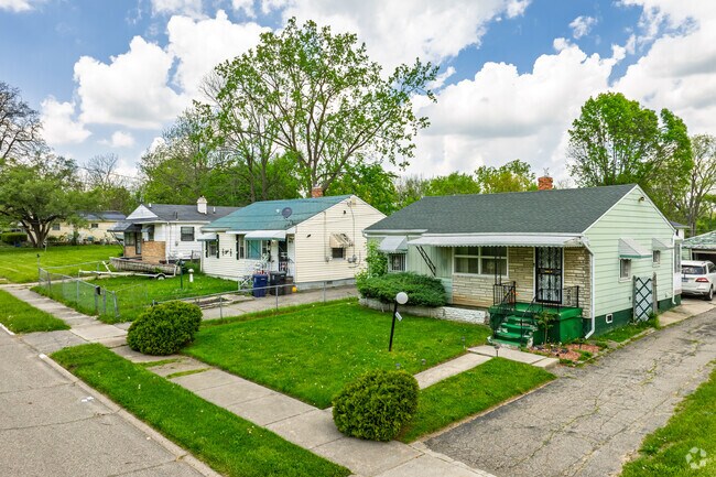 Compact modern ranch homes are an affordable option found throughout Northeast Village.