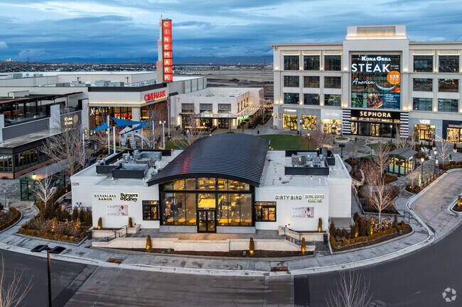 Mountain View Village anchors Riverton shopping with dining, big brands, and a movie theater.