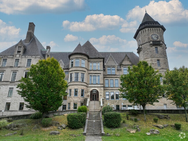 The old Westinghouse Air Brake Company office building was built in 1890 in Wilmerding.