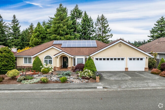 This ranch-style home, in Pine Hills, has a tile roof with solar.