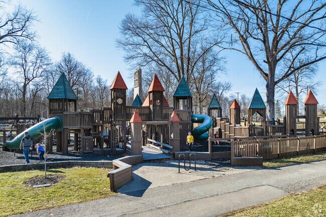 Aumiller Park in Bucyrus, Ohio features a playground for children.