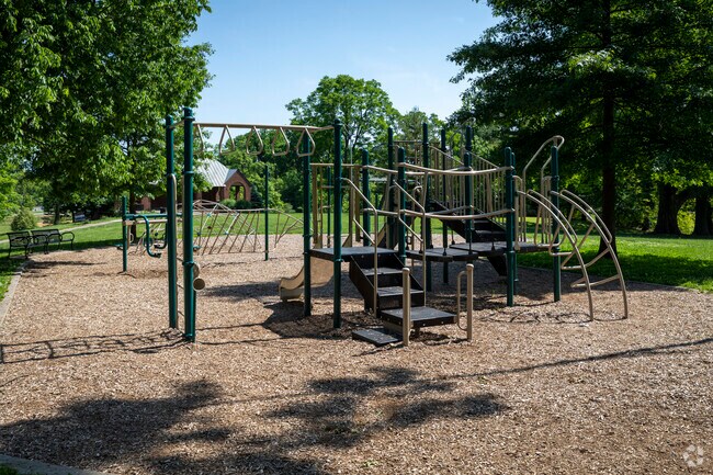 The playground at Owl's Nest Park in Evanston is a great place to bring your children on a day.