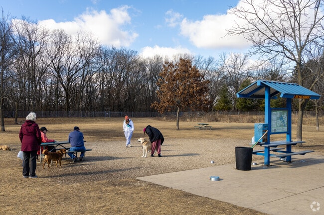 Meet fellow dog owners at the dog park in Walnut Grove Park.