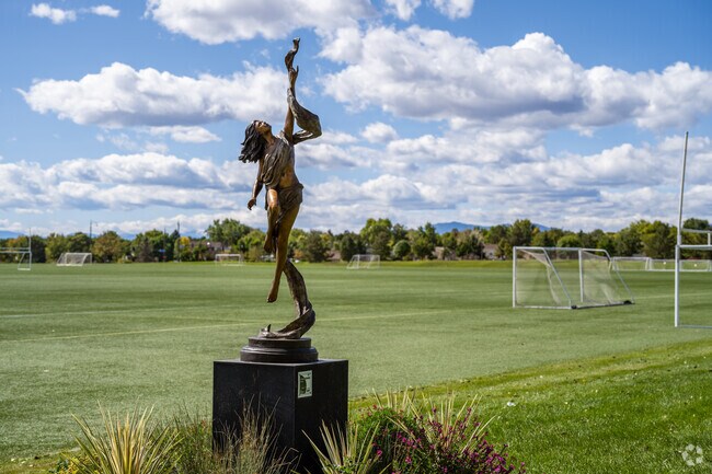 Enjoy a walk through the sculpture garden at Broomfield County Commons Park in Broomfield, CO.