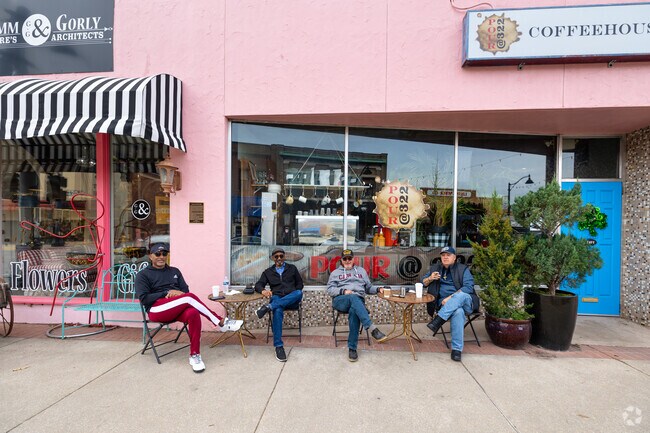 Just chillin' outside of a coffee shop in Belleville.