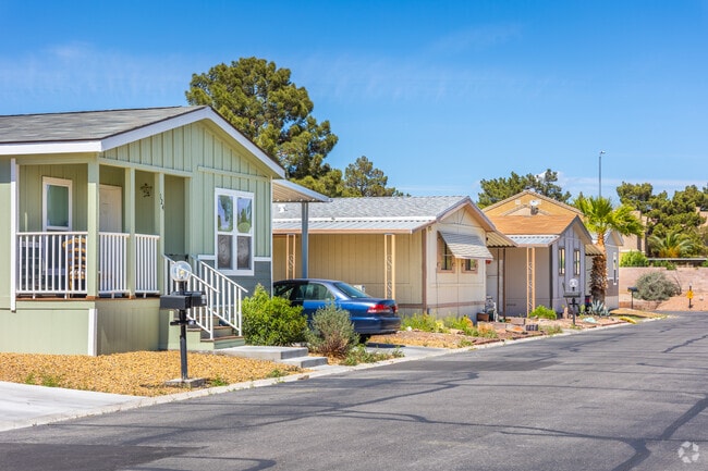 Mobile homes are a common sight in East Las Vegas for more affordable living.