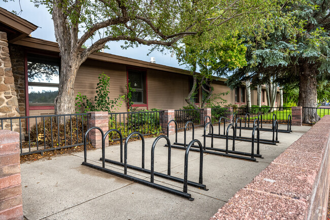 Students can ride and secure their bikes at Eva Marshall Elementary School in Flagstaff.