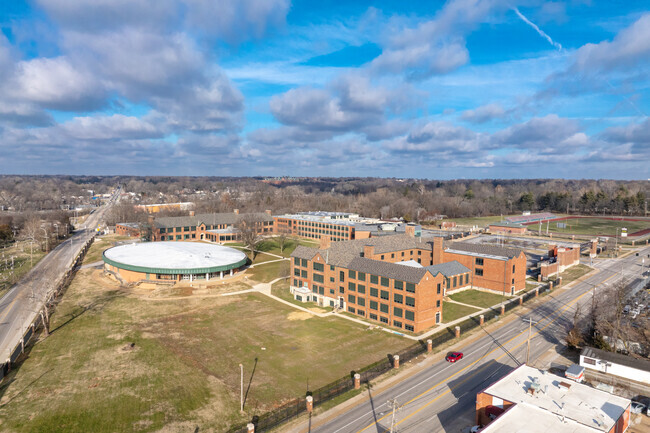 Normandy High School is at the corner of Lucas-Hunt Rd and St. Charles Rock Road.