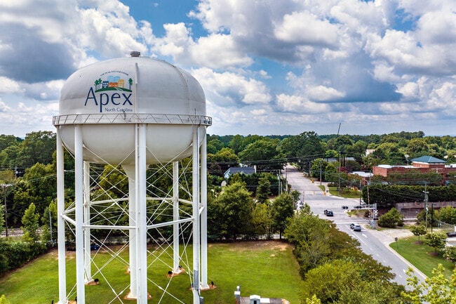The Apex water tower can be seen from almost everywhere in the Apex city limits.