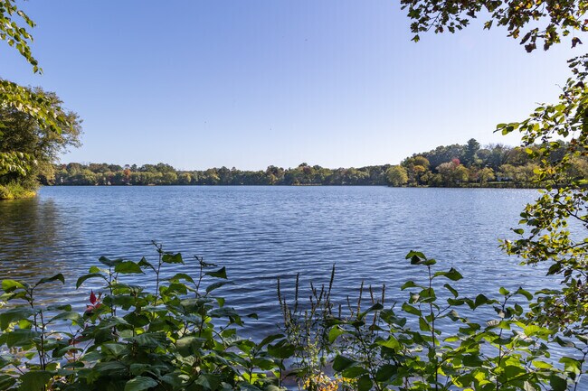 Lake Pentucket is a favorite feature and fishing spot in Walnut Square, MA.