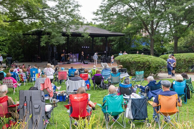 Large crowds gather every Sunday in summer for the Peabody Leather City Common Concert Series.