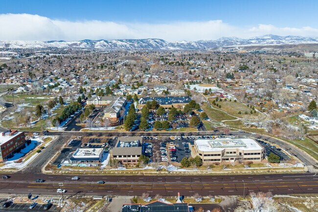 Aerial view of the Daniels neighborhood looking west from Simms Street.