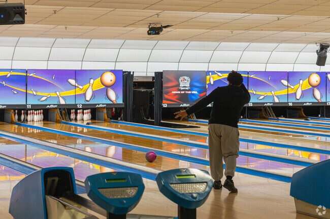 Try to bowl a perfect game at Bowlerama in Minquadale.