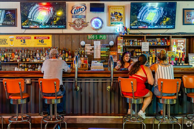Bob's Pub offers a no-frills bar experience within the close-knit community of Keller Park.