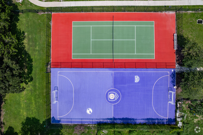 Rock Lake Elementary School's tennis and soccer courts, home of the Beavers in Orange County.