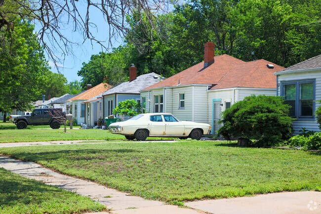 Small national-style homes are popular in Wichita's Schweiter/Mead neighborhood.