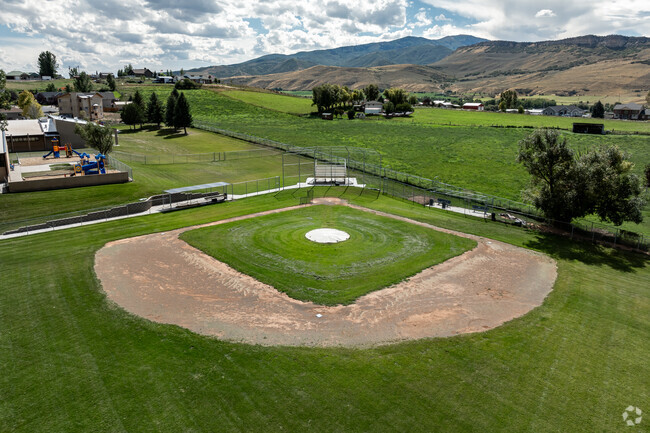 North Summit Elementary students have views of velvety mountains from the playground.