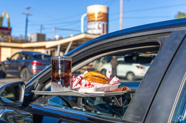 Car-side service at the Frostop Drive-In in the Enslow Park neighborhood of Huntington, WV.