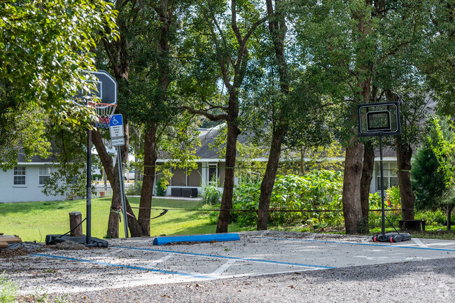 Elementary students of Blake Memorial Day School have access to basketball hoops on property.