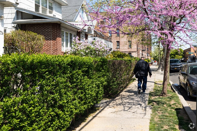 Quiet, tree-lined streets run through Homecrest, Brooklyn.