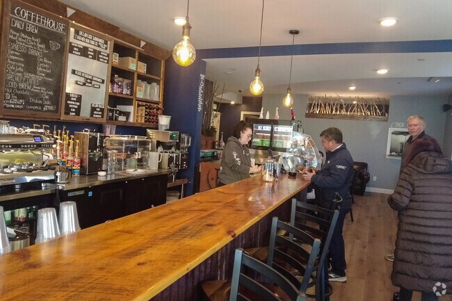 The Blue Coffee Shop is a favorite spot in Kennebunk.