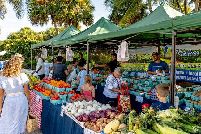 Stock up on fresh fruits and veggies each week at the farmers market in Wabasso Beach.