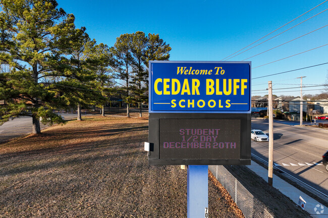 Cedar Bluff Middle sits on Cedar Bluff Road.