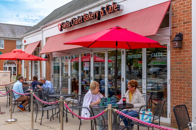 Customers enjoy breakfast foods and sweet treats at the Swiss Chalet Bakery & Cafe, just a short drive away from Harding.