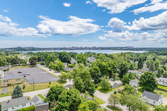 The lovely neighborhood of Back Cove with Downtown Portland on the horizon.
