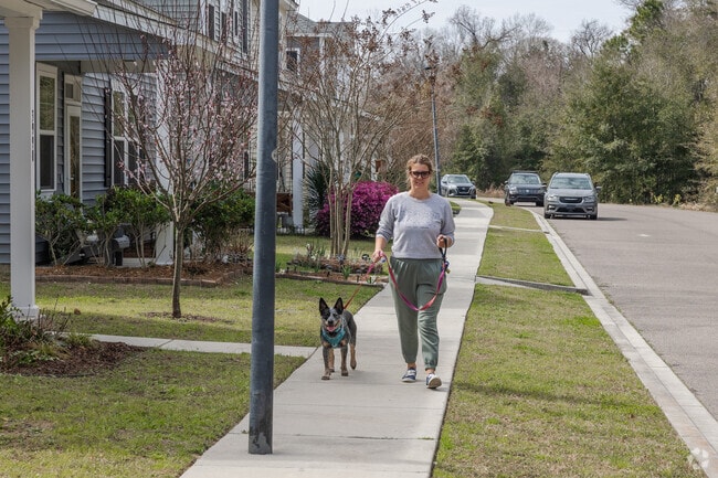 Charleston Heights has nice wide sidewalks for walks in the neighborhood.