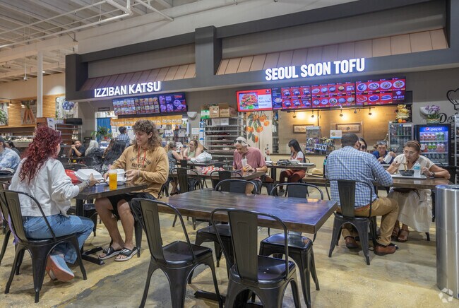 Rock Lake residents can stop in the food court at Lotte Plaza Market.