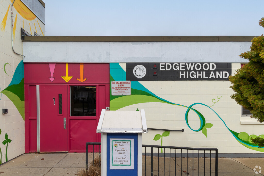 Edgewood Highland Elementary School offers a free little library.