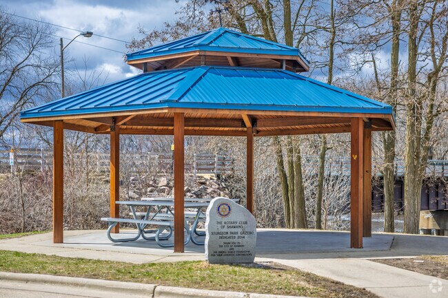 Sturgeon Park is a 1.71 acre park by the river and is popular for fishing.