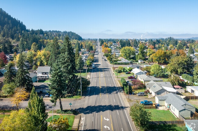 Main Street in Thurston blends homes and shops along the neighborhood’s busiest road.