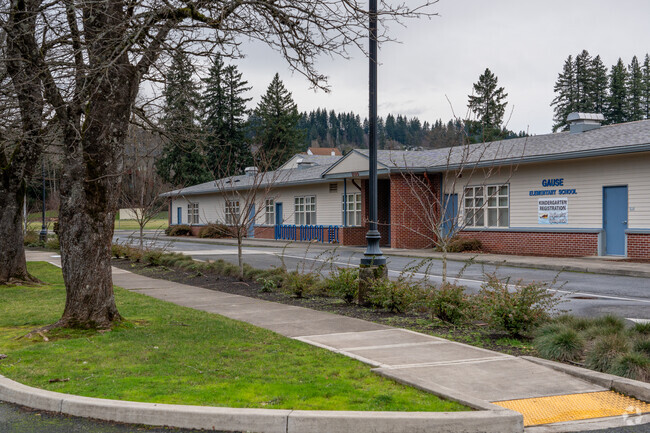 Wide angle view of Gause Elementary School.