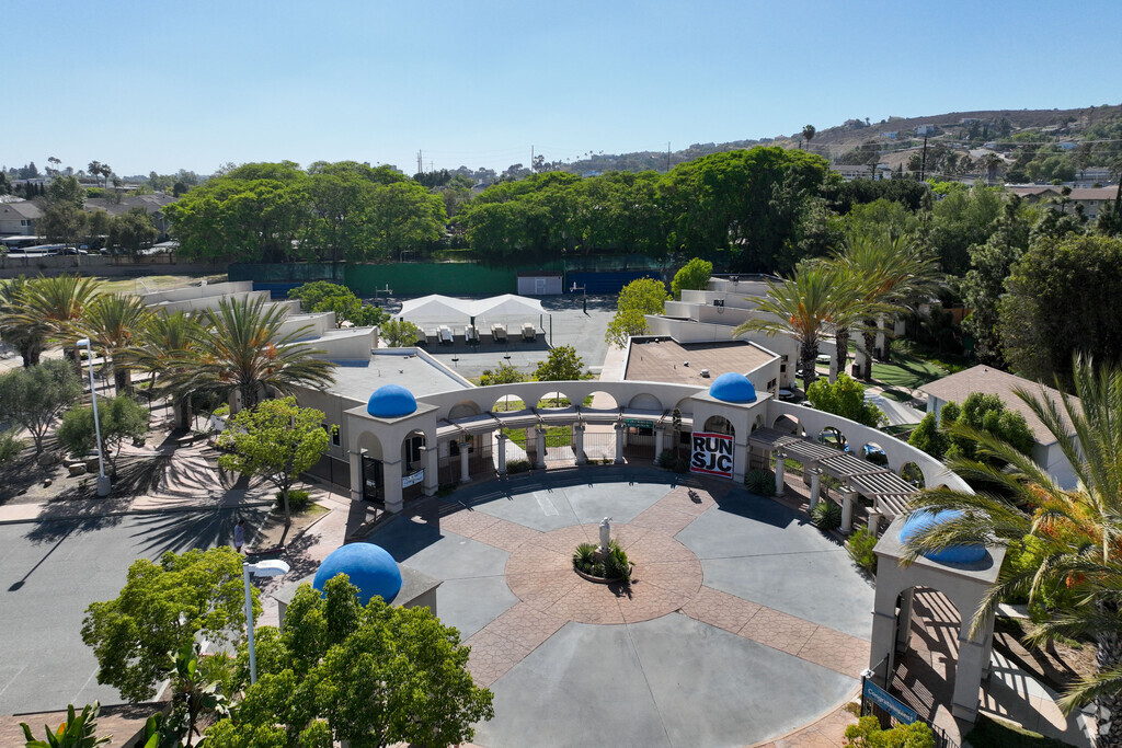 Overview of the entrance at Saint John Of The Cross Catholic School in Lemon Grove CA.