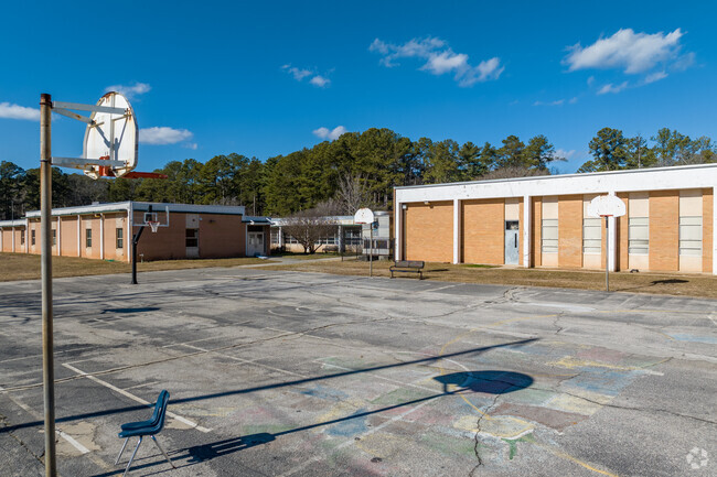 Sequoyah Middle School has two campuses, across a driveway from each other.