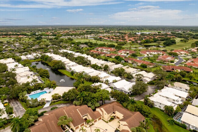 Bird's eye view of various home styles in the PGA Resort Community of Palm Beach Gardens, FL.
