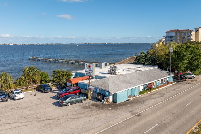 Waterfront dining is available along the riverfront in Palm Bay.