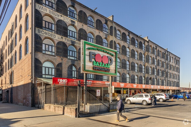 The Food Bazaar is located in one of the original turn-of-the-century warehouses in Red Hook.