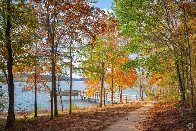 A stroll along the water to the dock at Lake Varner in Social Circle.