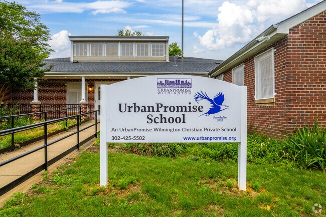 Signage at Urban Promise School welcoming students back to class.