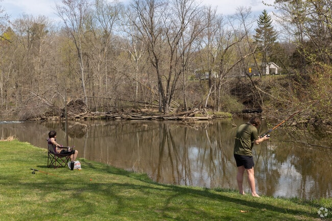 Ruehs Park in Caledonia Township has a small pond for residents to fish in.