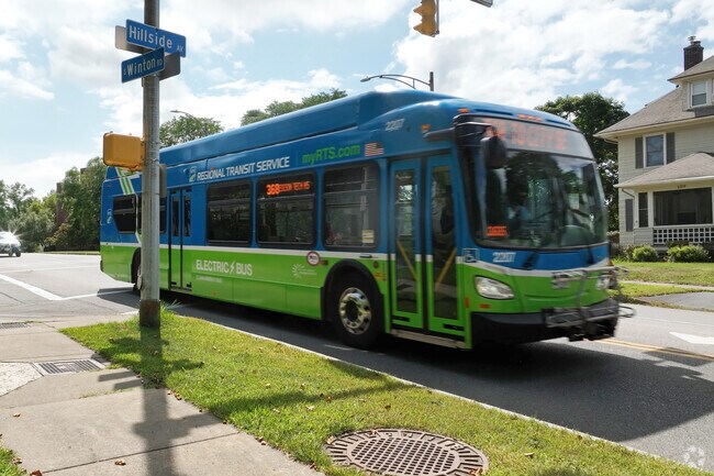 Regional Transit Service reliably serves the Cobbs Hill neighborhood.