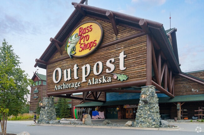 Gear up for outdoor adventures at Bass Pro Shops Outpost near Russian Jack Park.