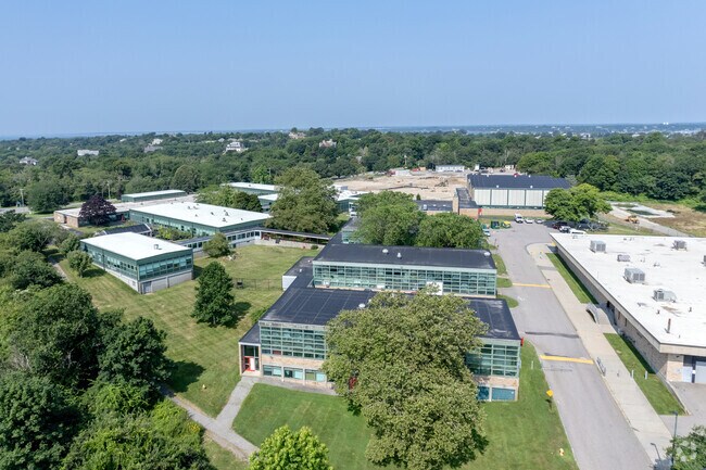 Rogers High School in Newport has a hub and spoke design and is getting a new front building.