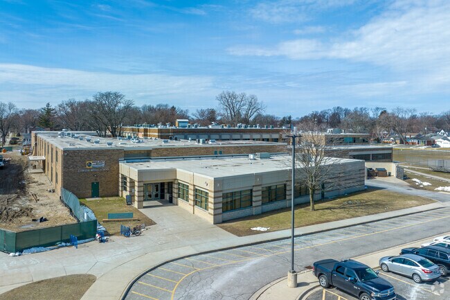 Clawson Middle School and Clawson High School sit next to each other on John R Avenue.